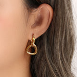 Geometric Charm Earrings 18K Plated Stainless Steel