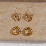 Geometric Charm Earrings 18K Plated Stainless Steel