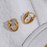 Geometric Charm Earrings 18K Plated Stainless Steel
