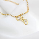 English Alphabet Pendant Bracelet Stainless Steel Link Chain Women Jewelry