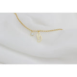 English Alphabet Pendant Bracelet Stainless Steel Link Chain Women Jewelry