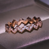 Rose Silver Plate 3 Eternity Band Ring Women Party Christmas Gift Jewelry