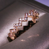 Rose Silver Plate 3 Eternity Band Ring Women Party Christmas Gift Jewelry