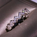 Rose Silver Plate 3 Eternity Band Ring Women Party Christmas Gift Jewelry
