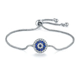 Silver Micro Inlaid Circle Chain Bracelet for Women