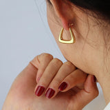 Geometric Bold Stainless Steel Hoop Earrings For Women
