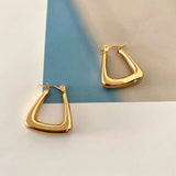 Geometric Bold Stainless Steel Hoop Earrings For Women