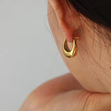 Geometric Bold Stainless Steel Hoop Earrings For Women
