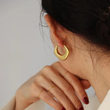 Geometric Bold Stainless Steel Hoop Earrings For Women
