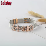 10mm Stainless Steel Mesh Bracelet Aircraft Star Charm