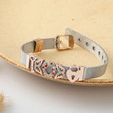 Stainless Steel Mesh Bracelet Butterfly Flower Beads Bangle Jewelry