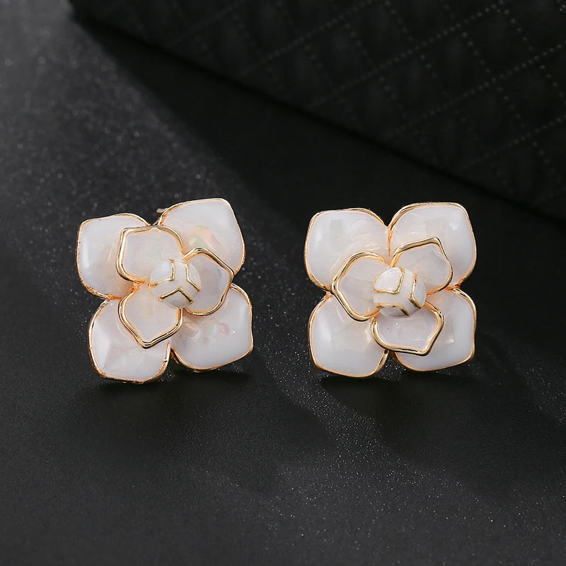Clip Earrings Flower Heart Non Pierced Minimalist Glaze Earrings