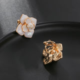 Clip Earrings Flower Heart Non Pierced Minimalist Glaze Earrings