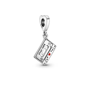 Love Songs Mix Tape Dangle Charms 925 Sterling Silver Bead Bracelet Gift