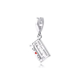 Love Songs Mix Tape Dangle Charms 925 Sterling Silver Bead Bracelet Gift