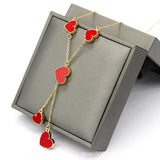 Vintage Lucky Peach Heart Pendant Choker Necklace Women's Jewelry