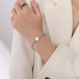 Waterproof Stainless Steel Sea Shell Heart Charm Bracelet for Women Girls