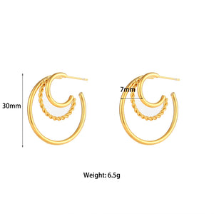 Hollow Hoop Earrings Creative Texture Plated Jewelry