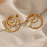 Hollow Hoop Earrings Creative Texture Plated Jewelry
