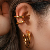 Hollow Hoop Earrings Creative Texture Plated Jewelry
