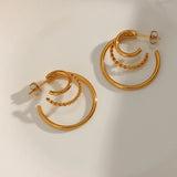 Hollow Hoop Earrings Creative Texture Plated Jewelry