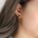 Hollow Hoop Earrings Creative Texture Plated Jewelry