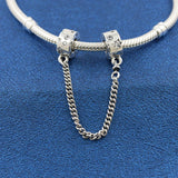 Sterling Silver Galaxy Safety Chain Charms Stars for Bracelets DIY Jewelry