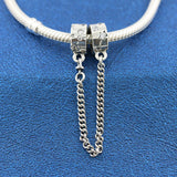 Sterling Silver Galaxy Safety Chain Charms Stars for Bracelets DIY Jewelry