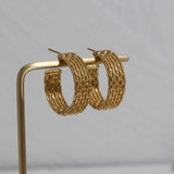 18K Plated Metal CC Large Hoop Earrings for Women