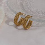 18K Plated Metal CC Large Hoop Earrings for Women