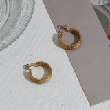 18K Plated Metal CC Large Hoop Earrings for Women