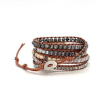 Woven Punk Bracelet Crystal Bracelet Natural Stone Bracelet Retro Beaded