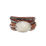 Woven Punk Bracelet Crystal Bracelet Natural Stone Bracelet Retro Beaded