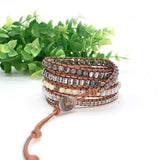 Woven Punk Bracelet Crystal Bracelet Natural Stone Bracelet Retro Beaded