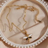 Y2K Dragonfly Pendant Necklace Colorful Enamel Insect Jewelry