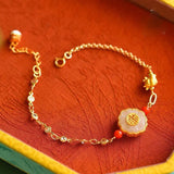 Year of the Ox zircon Hetian jade ring bracelet silver jewelry