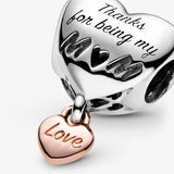 Heart Lock Pendant Beads for Silver 925 Bracelet DIY Jewelry