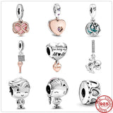 Heart Lock Pendant Beads for Silver 925 Bracelet DIY Jewelry