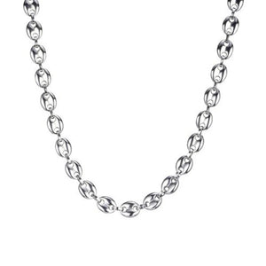 Coffee Bean Shape Melon Seed Chain Stainless Steel Necklace