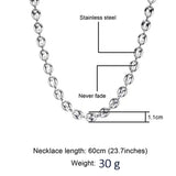 Coffee Bean Shape Melon Seed Chain Stainless Steel Necklace