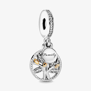 Pav? Mum Script Heart Dangle Charm, Silver 925, Women's Bead DIY Bracelet
