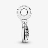 Pav? Mum Script Heart Dangle Charm, Silver 925, Women's Bead DIY Bracelet