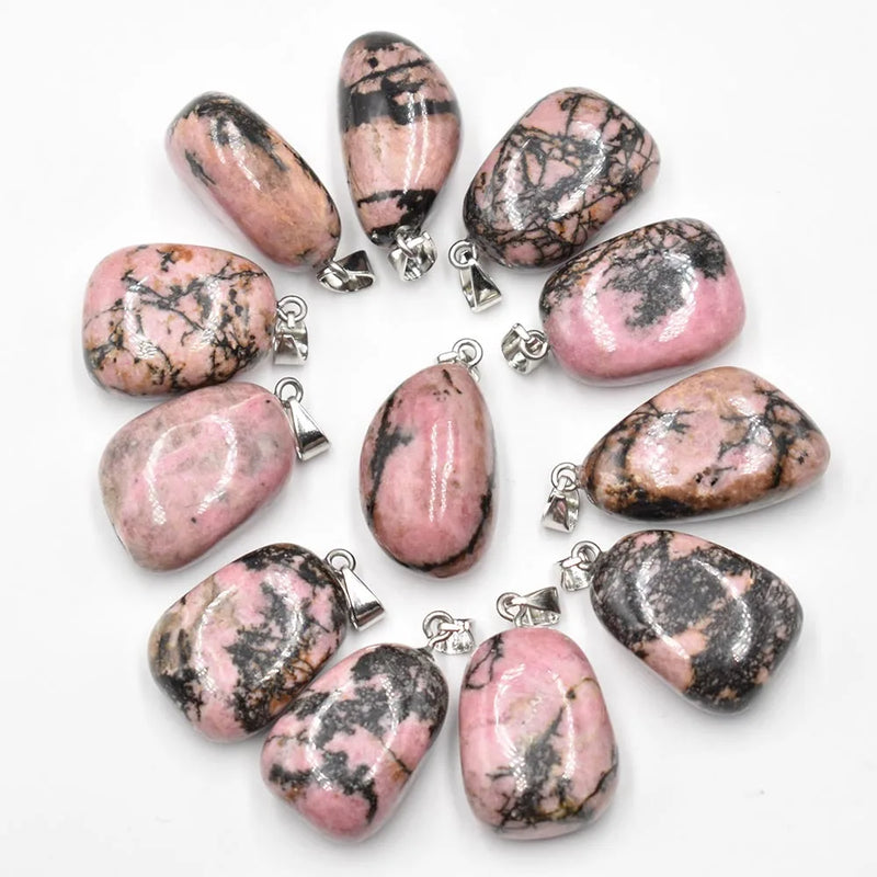 Rhodochrosite Stone Irregular Shape Pendants for Jewelry Making