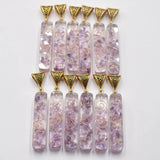 Amethysts Pillar Charms Pendants 12pcs/lot
