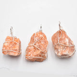 Sun stone quartz Irregular pendants for jewelry making