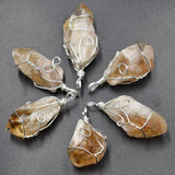 Yellow Crystal Quartz Irregular Pendants for Jewelry Making 6pcs/lot
