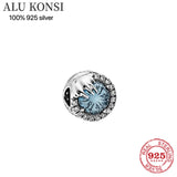 Snowflake Charm Bead 925 Sterling Silver DIY Jewelry Women Gift
