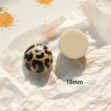 50pcs Leopard Pattern Print Resin Flatback Beads DIY Jewelry Earring Accessory