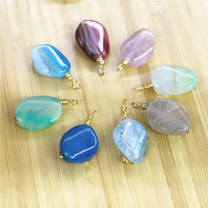 10pcs Hand-made Rose Quartzs Necklace Pendant for Jewelry Making