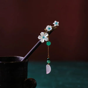 Wood Hair Sticks Bride Flowers Tiaras Hair Forks Tassel Hairpin Accessorie